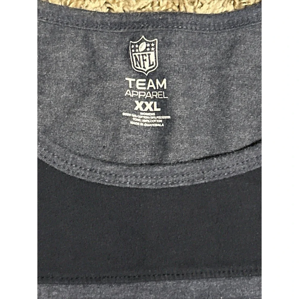 New England Patriots NFL Women ScoopNeck Tee XXL Navy Football Fan Shirt Graphic